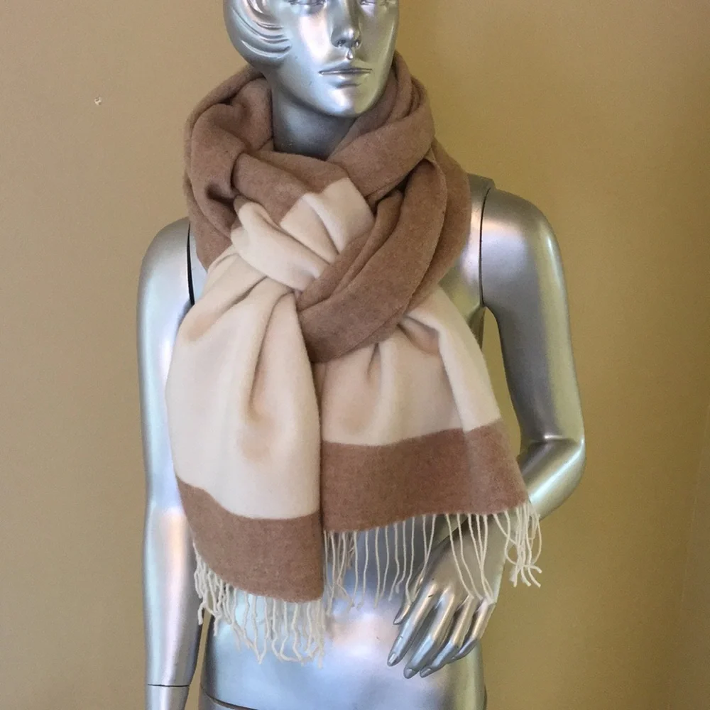 Eileen Fisher Italian Wool blend Striped Blanket Scarf